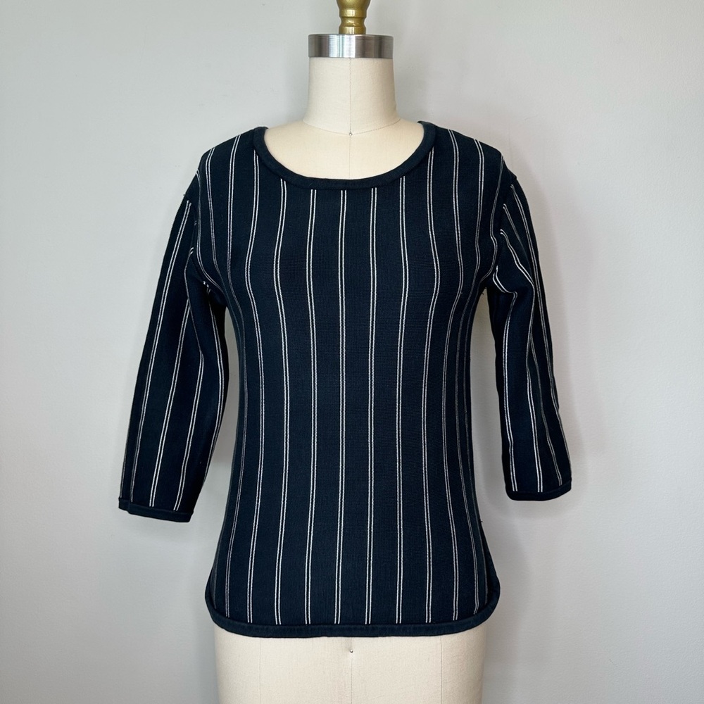 Rag & Bones Black with Stripes Sweater 3/4 sleeves
